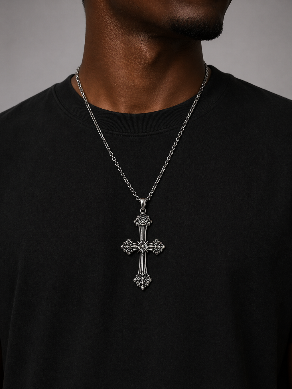 Ornate Cross Pendant Necklace