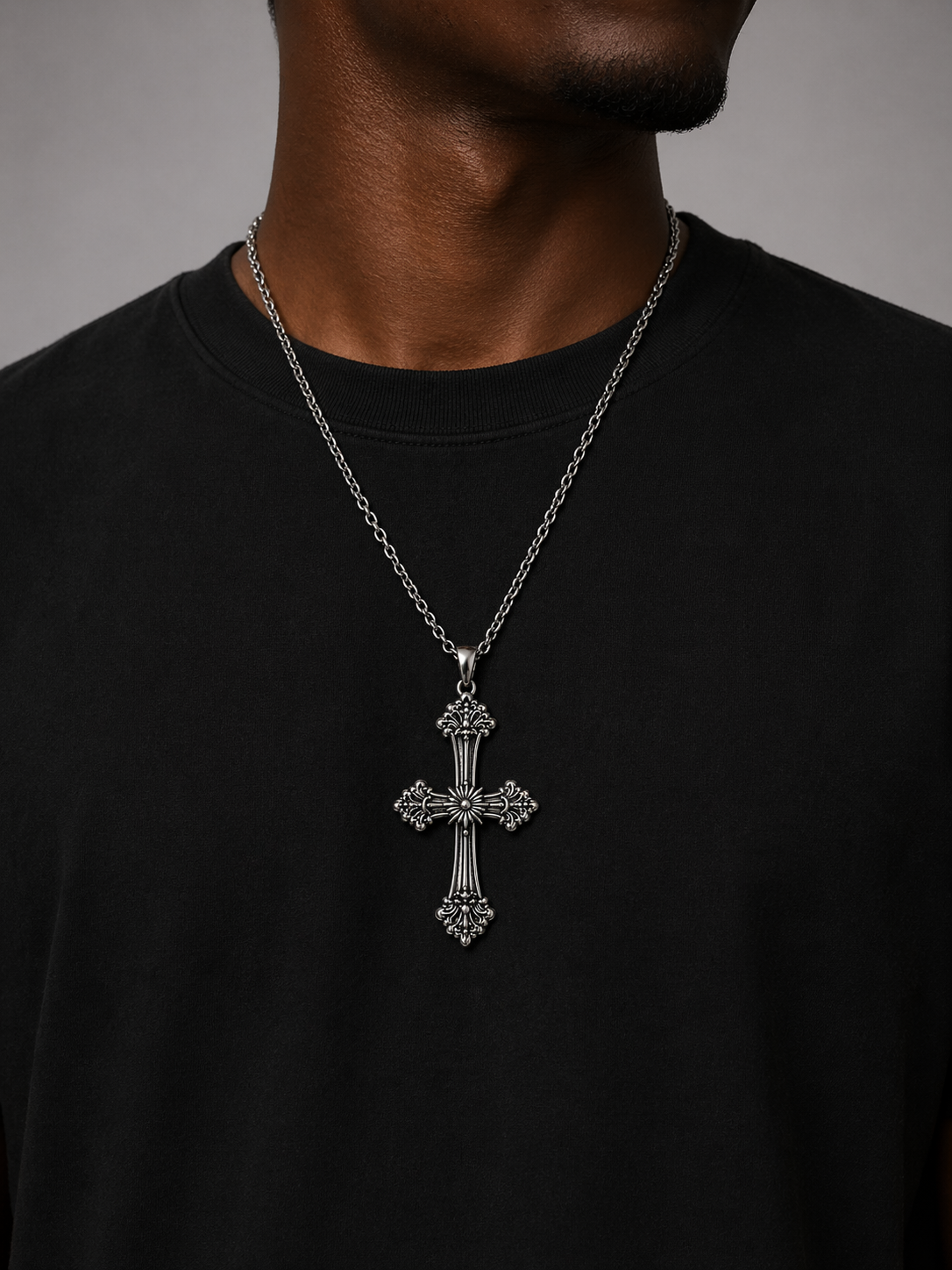 Ornate Cross Pendant Necklace