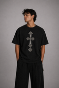 Oversized Cross Graphic T-Shirt