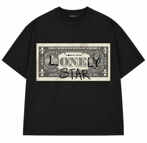 Black lonely star tee (front)