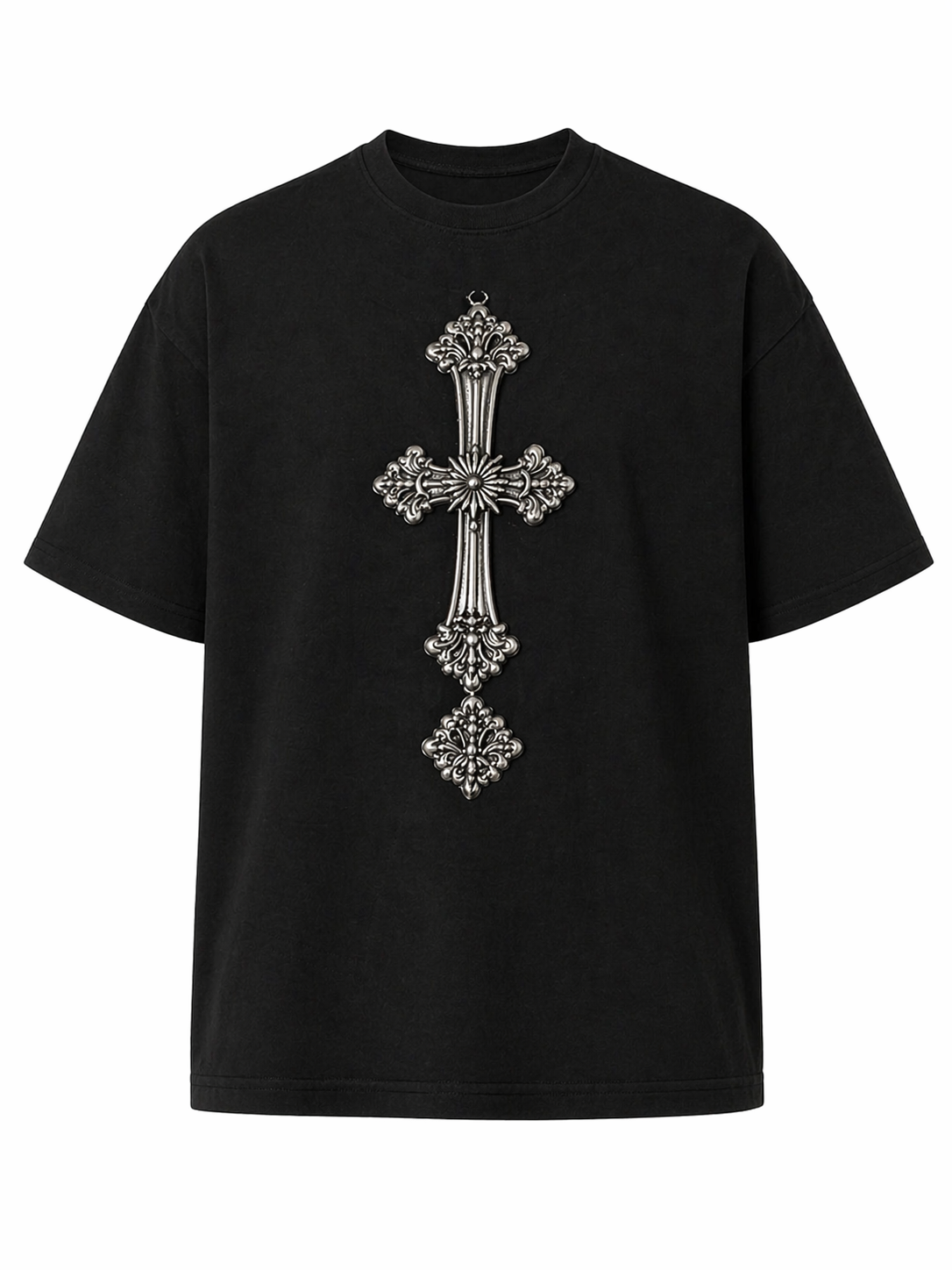 Oversized Cross Graphic T-Shirt