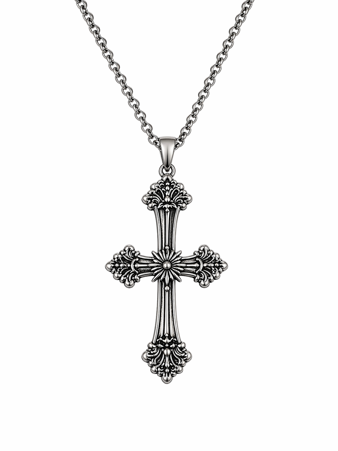 Ornate Cross Pendant Necklace